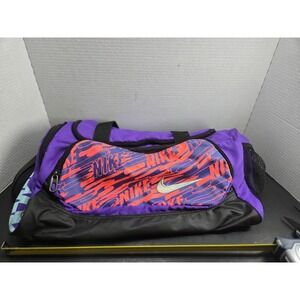 Nike Purple Duffel Gym Carry On Big Swoosh Logo Sports Woman's Bag